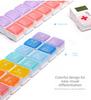 7 Day AM PM Pill Organizer with Alarm Reminder Large Capacity Vitamin Box for Travel Home Medication Management