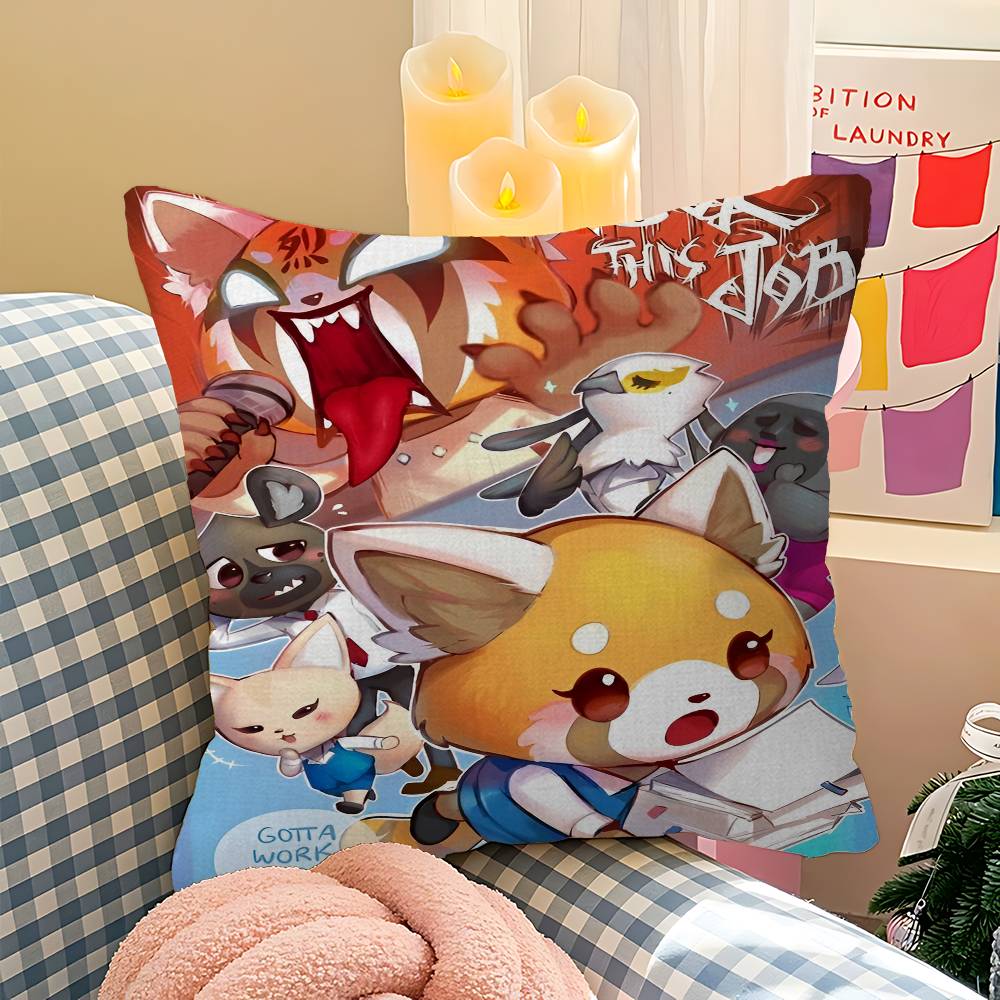 Aggretsuko Anime-Rock Poszewka na poduszkę toon Prezent Poszewka na poduszkę Sypialnia Dom Sofa Krzesło Siedzisko Dekoracja poszewka na poduszkę