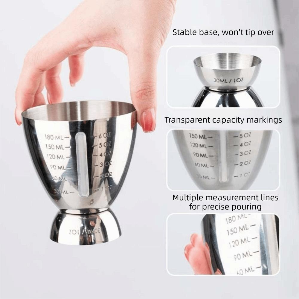 6 OZ/180 ML Eggs-Shaped Measuring Cup Stainless Steel Drink Spirit Jigger Measuring Tools