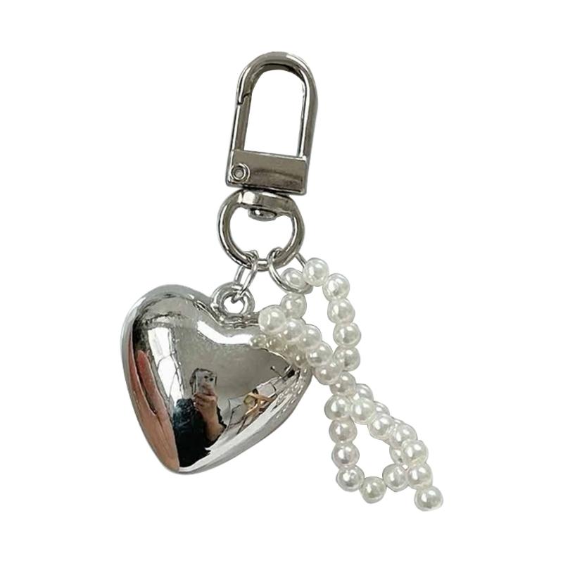 

Sweet Metal Heart Bowknot Keychain Pendant Fashion Lovely Hangings Ornament Keyring Backpack Decoration Charm Jewelry