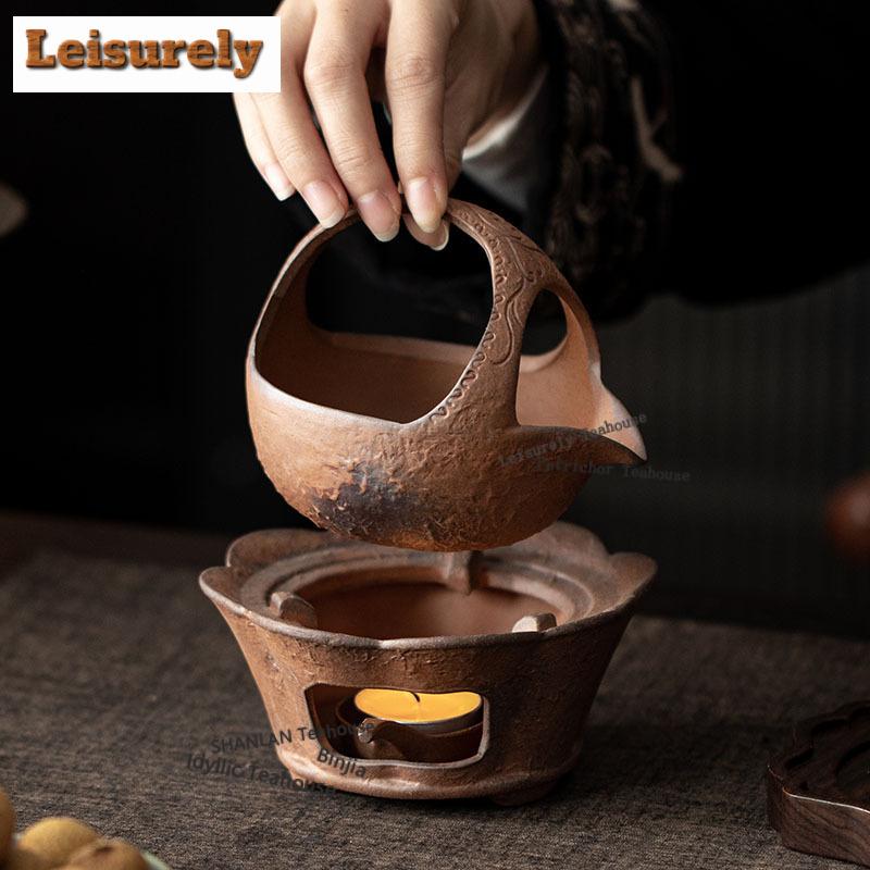 Grobkeramik Lotus Teegeschirr Komplettes Set Antikes Teezeremonie Set Teekanne zum Aufbrühen und Teetassenset Trinkgeschirr Ornamente Handwerk
