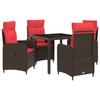 Outdoor Table Set 5 Pcs Poly Rattan