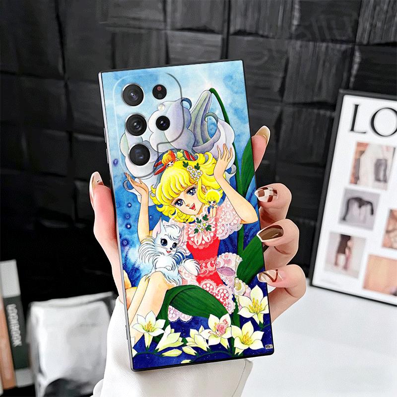 Candy 90s Cartoon Soft Phone Case for Samsung Galaxy S26 S25 Edge S24 Ultra S23 Plus S22 S21 FE S20 Black Cover Back Shell