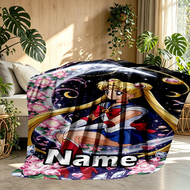 Benutzerdefinierte personalisierte Sailor Moon Druckdecke, Heimdekoration, Schlafzimmer, Sofa, Camping, Couch, Geschenke für Geburtstag Weihnachten