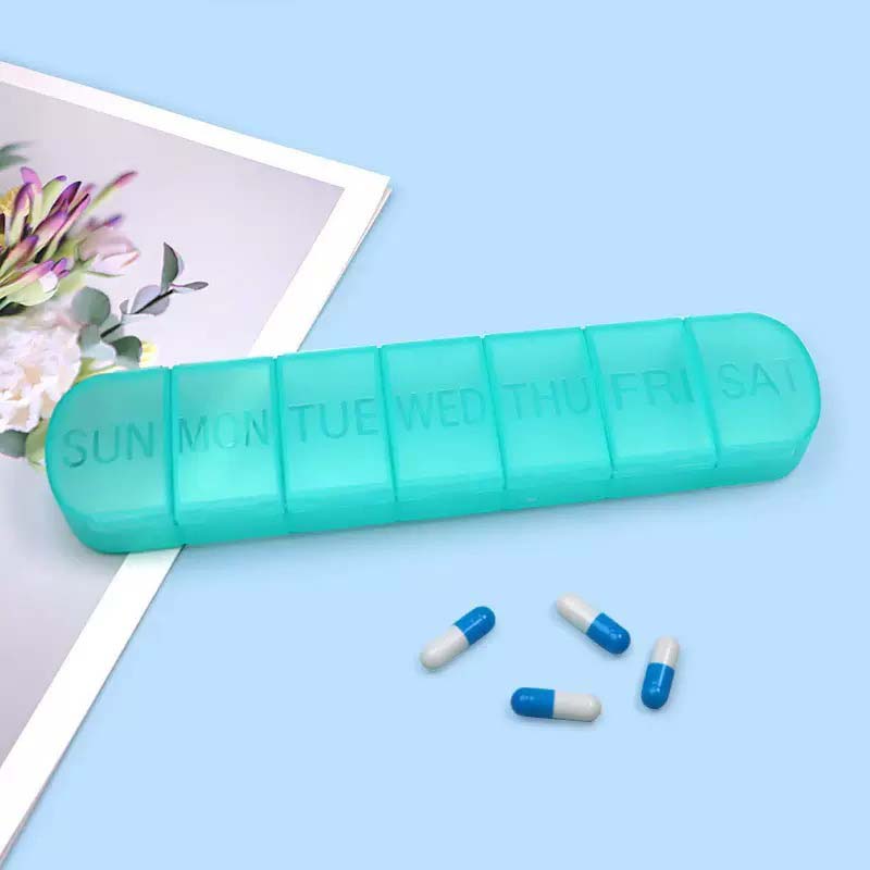 Weekly Pill Organizer Portable Travel Medicine Case 7-Day Dispenser Medication Dispenser Vitamin & Fish Oil Dispenser
