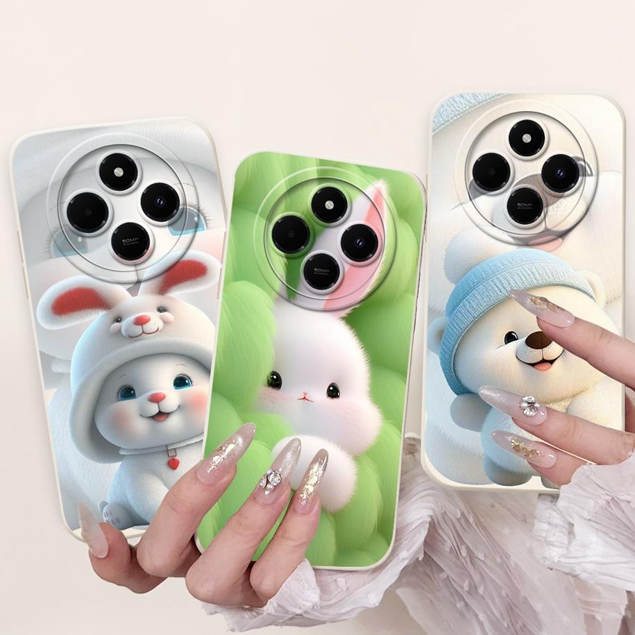For Xiaomi Redmi 14C Case Poco C75 Cover 2024 Cute Panda Rabbit Cartoon Soft Matte Silicone Back Cover For Redmi14C PocoC75 Case