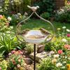 Cast Iron Garden Stake Bird Feeder Large Capacity Bowl Feeder Bird Feeding Station  Outdoor Yard