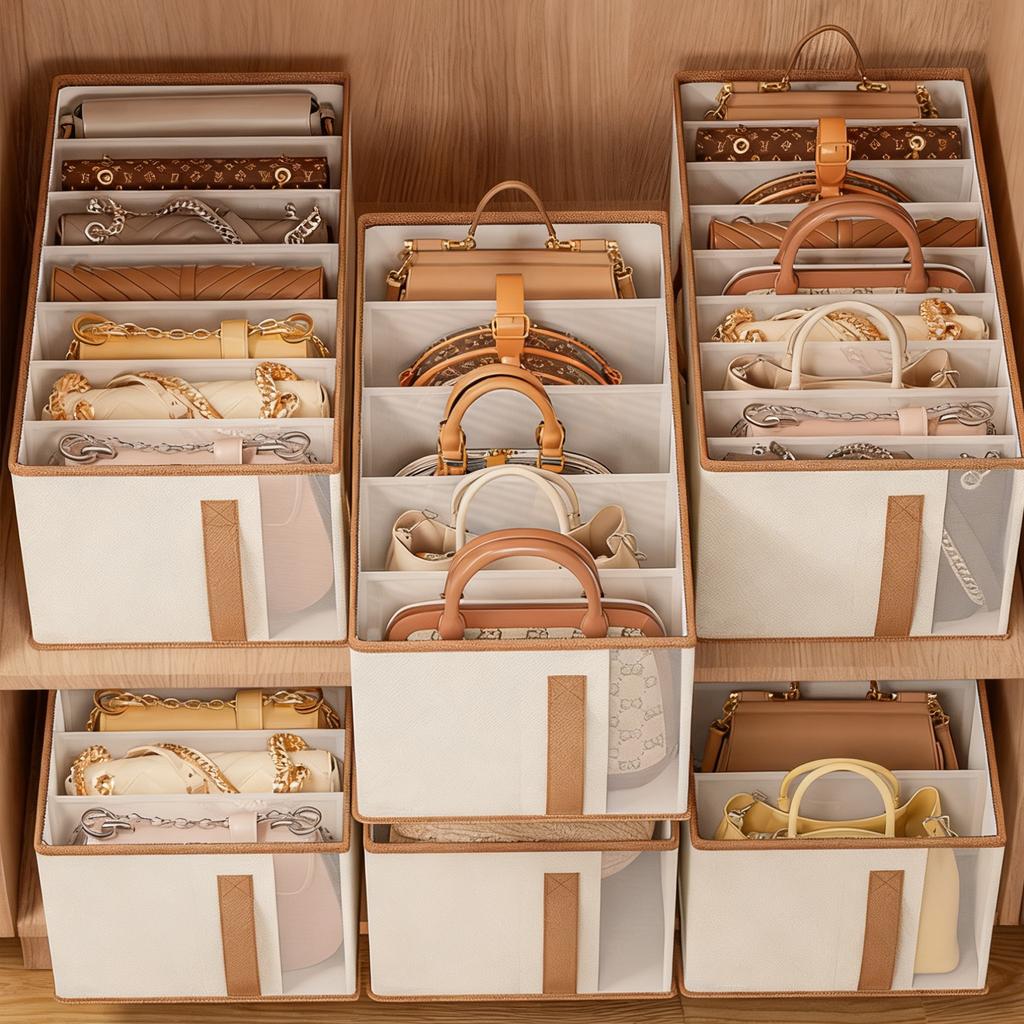 Storage Boxes with Dividers Multi-Compartment Design for Clothing, Luggage, Bag Storage