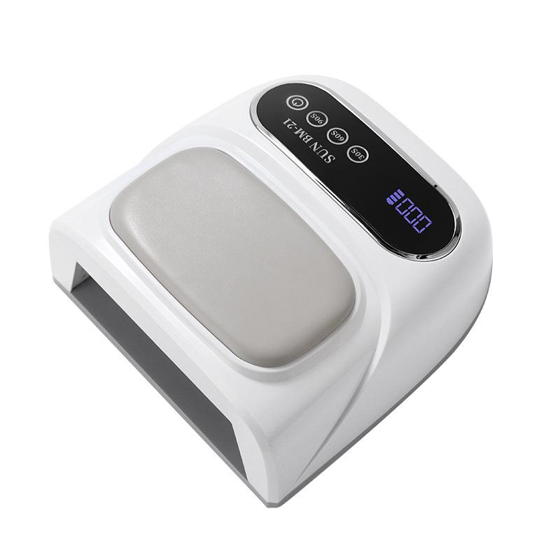 Custom Logo Rechargeable USB Nail Curing Lamp with Wearable Hand Rest and Large Gel Space.