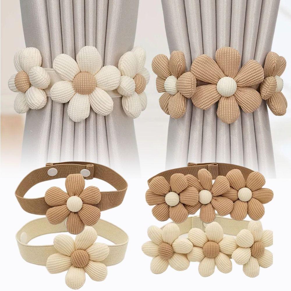 Flower Shape Curtain Tieback Elastic Band Curtain Rope Holders Window Curtain Buckles Home Decor