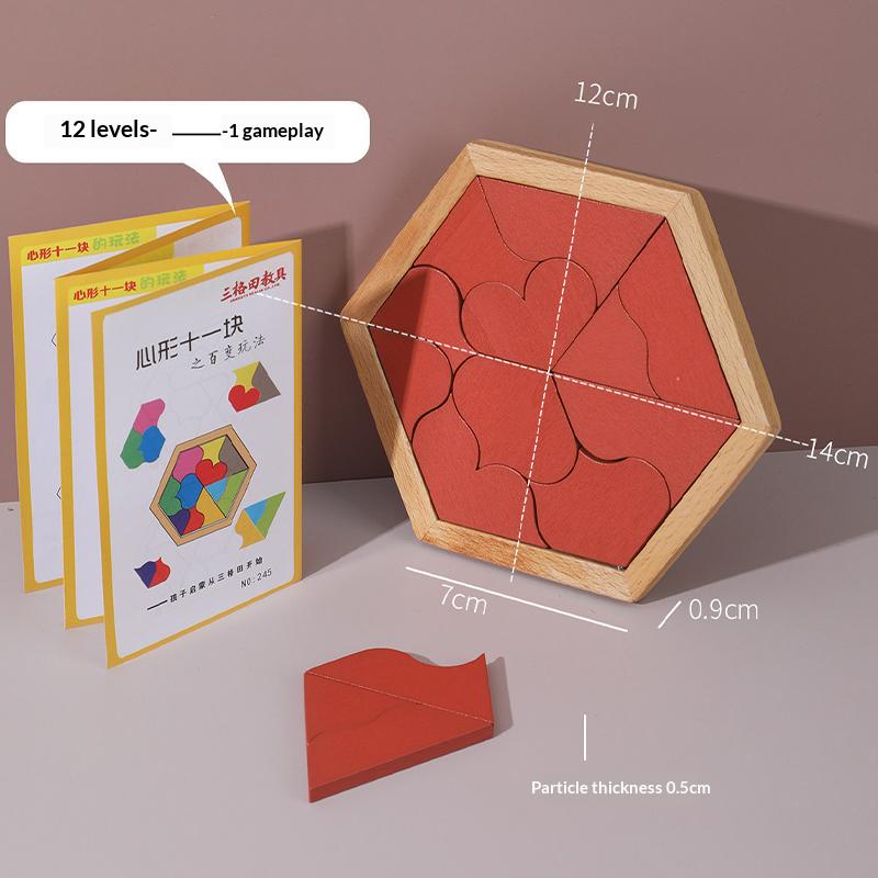 

Hexagon Tangram Puzzle Wooden Puzzle Toys For Children And Adults Challenging Puzzles Wooden Brain Teasers Puzzle A6