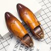 Fashion New Men's Pointed Mixed Color Dress Shoes Business Flats Monk Strap Loafers Homecoming Pageant Footwear  Zapatos Hombre