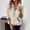 Women's Half Zip Sherpa Fleece Sweatshirts Fuzzy Oversized Pullover Top Soft
