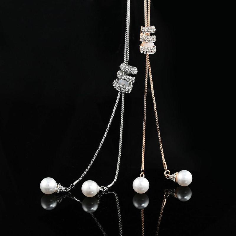New Classic Simple Pearl Spiral Pendant Long Necklace Tassel Sweater Chain For Women Exquisite Jewelry Accessories Gifts