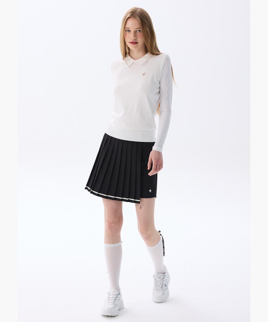 LECOQ GOLF Women'S Pleated Wrap Skirt _Blck Gr222Lsk41