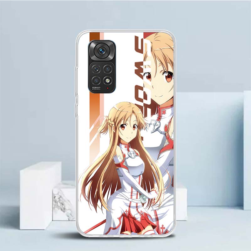 

Чехол для телефона Xiaomi Redmi Note 15 14 13 12 Pro Plus с рисунком из аниме Sword Art Online SAO, 14S 11S 11T 11E 10S 10 4G, задняя панель R Redmi Note 13 Pro 4G