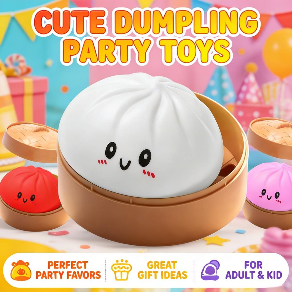 Knödel Stressbälle Spielzeug mit Dampfgarer Simulation Essen Squishies Brötchen Fidget Sensorisches Spielzeug für Zuhause Schreibtischdekoration Partygeschenke