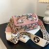 Borsa a Spalla Jacquard Orsetto Borsa a Tracolla Cilindrica Cartone Animato con Patta Borsa da Donna a Tracolla Larga Borsa a Tracolla da Donna alla Moda Pratica Regalo per Ragazze