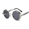 Vintage Steampunk Red Sunglasses Men Round Punk Alloy Metal Retro Sun Glasses Women  Goggles Gothic Style Shades