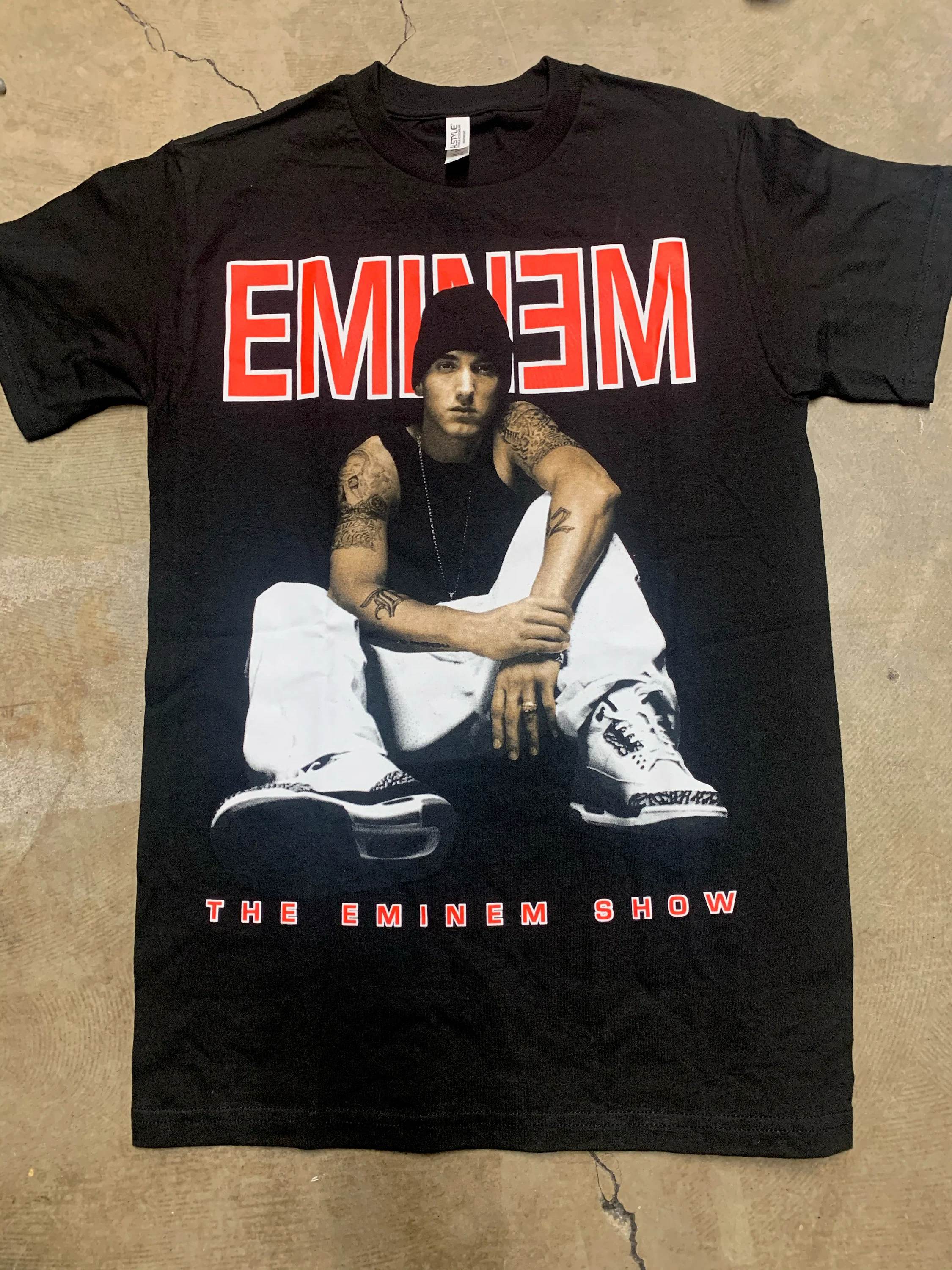 

Rapper Eminem Music Album T Shirt World Tour Gift for Fan Tshirt Men Women Short Sleeve Tshirt Tee Clothes Tops Female S