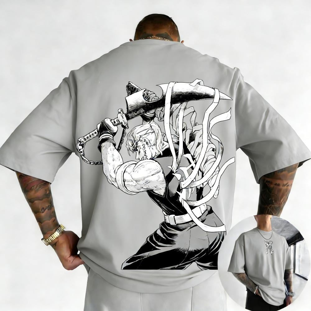 T-shirt Stampata Uomo Demon Slayer Anime Tianyuan Stagione Primavera Estate Stile Y2K Streetwear Uomo e Donna