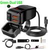 PD+QC3.0 Motocykl USB Rychlá nabíječka 60W Duální USB zásuvka na řídítka se spínačem Voltmetr Vodotěsný 12V napájecí adaptér