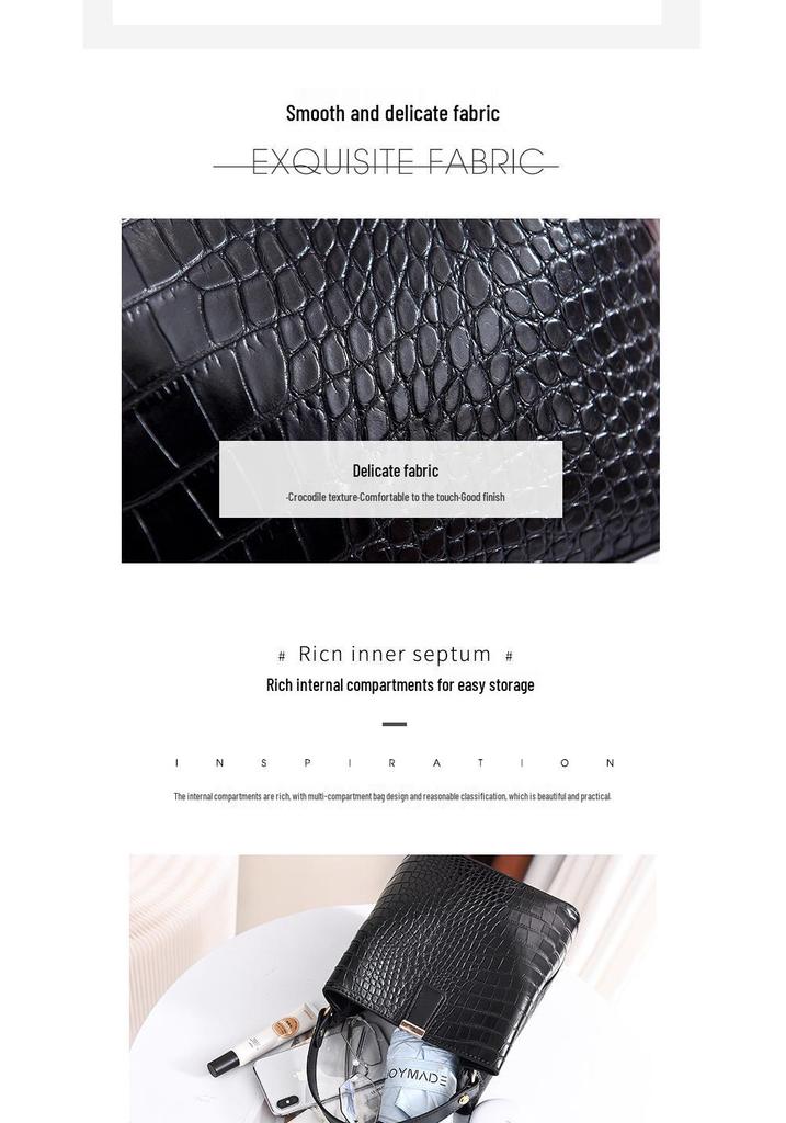 2026 Embossed Crocodile Pattern Women's Shoulder Bag – Stylish, Elegant Bucket Handbag