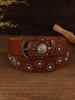 Women's Retro Metal Rivet Wide Belt - Versatile Fashion Waistband Dress Accessory