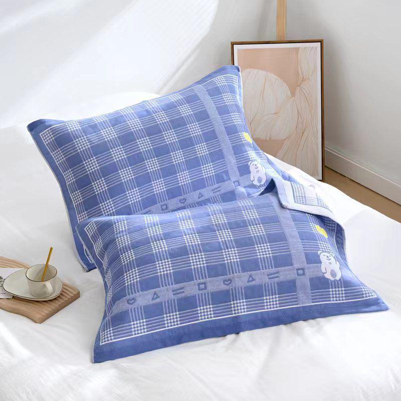 Yiwenwo Non-Slip Extra Large Cotton Gauze Pillowcase with Fixed Straps for Students & Adults