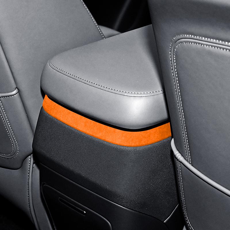 For Zeekr 7X 2024 2025 Super Suede Armrest Rear Metal Panel Trim Cover Interior Decoration Sticker Modification Accessories