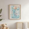 Poster Letter "I" With Balloons And Elephant Poster Letter "I" With Balloons And Elephant, 30X40 Cm, Frame Wooden Light Oak, Paper Matte 230 Gsm