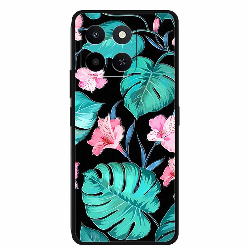 3D Case For Honor X7d 5G Case X 7 d Coque 6.77" Emboss Flowers Black Silicone Soft Back Cover For Honor X7d 4G Cases Shell Funda
