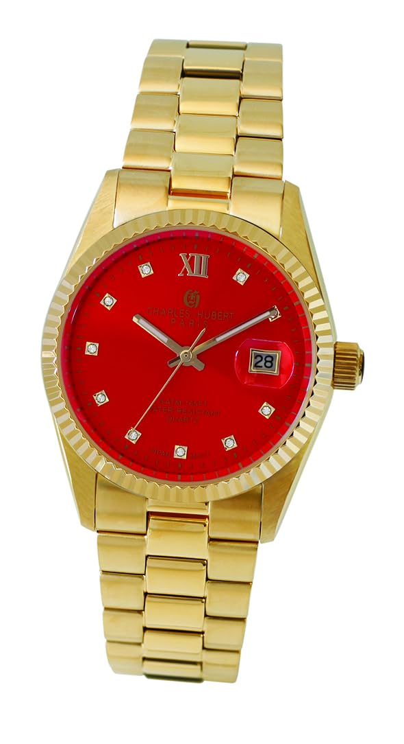 

Часы 3 Hand Date Gold [Charles Hubert] 4040-G Мужские красный