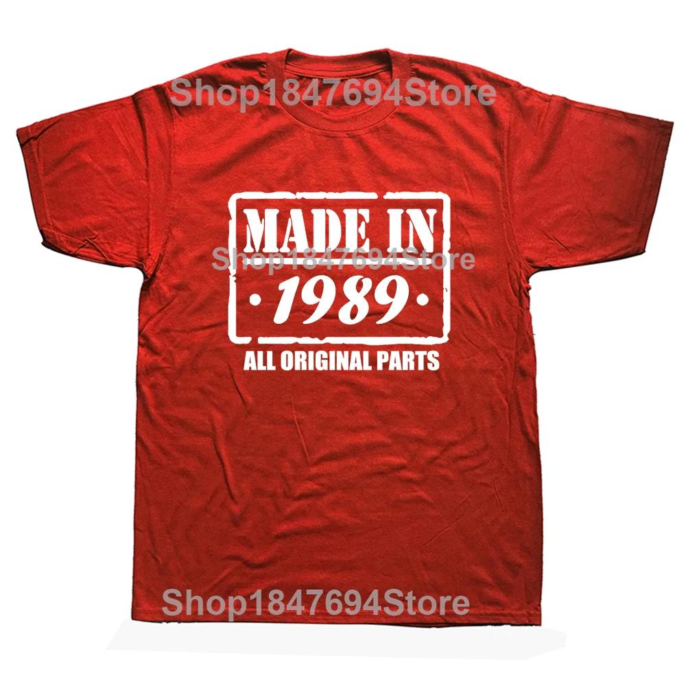 Made In 1989 All Original Part T Shirt Funny Men Short Sleeves Vintage Classic Birthday Gift Cotton Comfortable Party Tshirt S