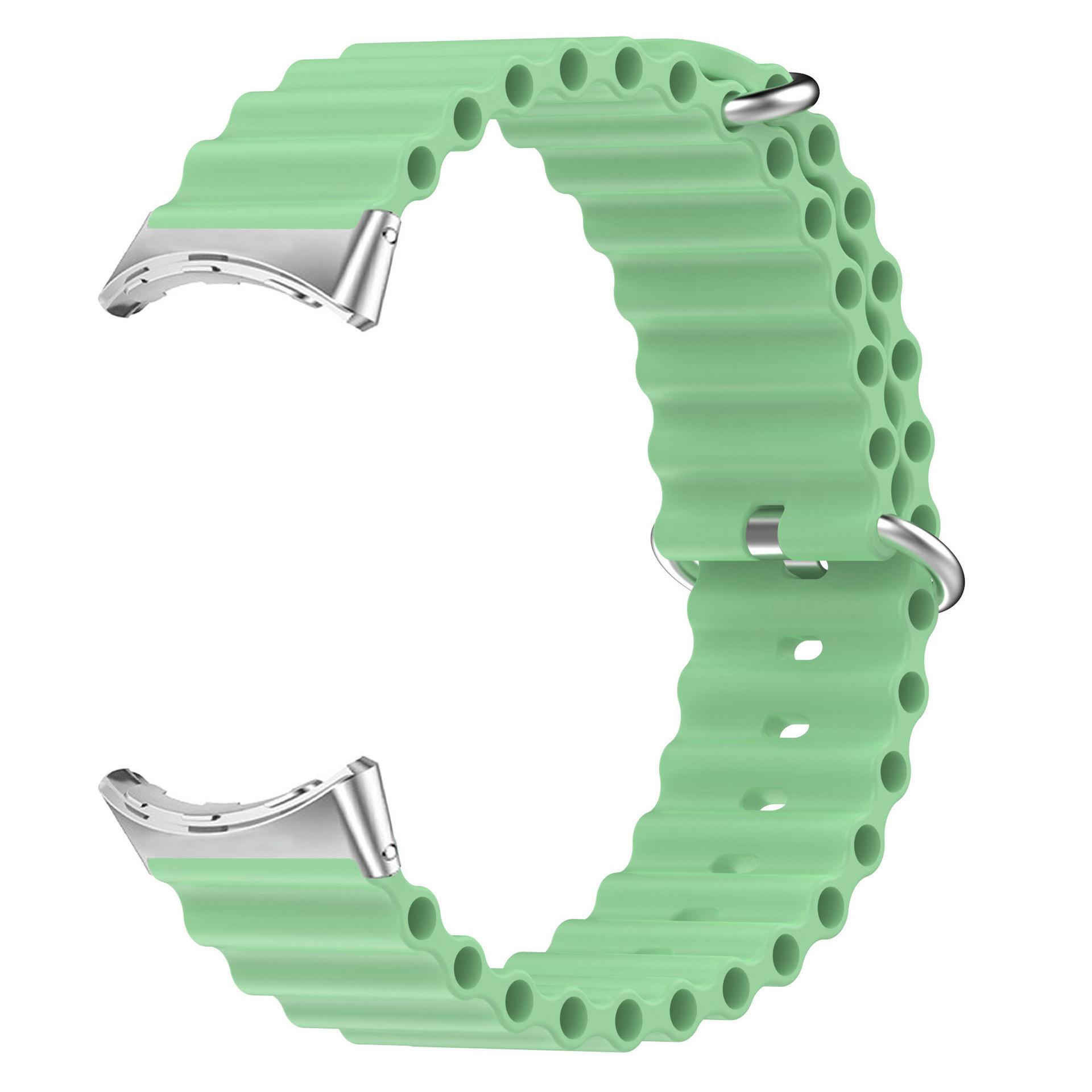 

For Google Pixel Watch 3 41mm/Watch 2/Pixel Watch Adjustable Loop Ocean Strap 26mm Soft Silicone Sport Watch Band Light Green