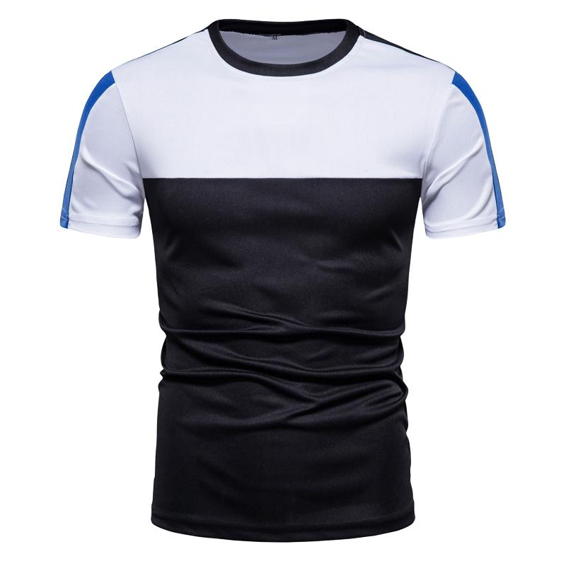 

Мужская модная лоскутная футболка с круглым вырезом