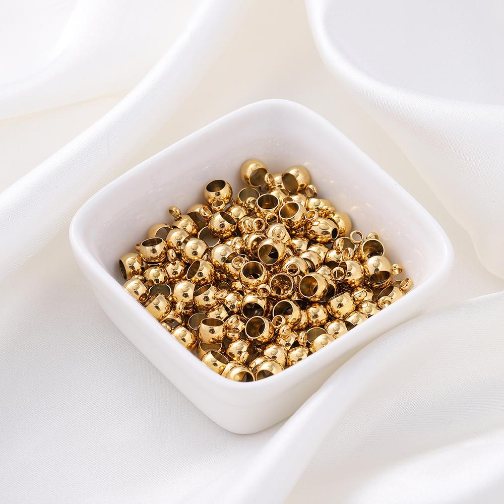 10Pcs/Lot Stainless Steel Spacer Beads Pendant Charms Clasps Bail Beads for Bracelet Necklace DIY Jewelry Making Findings