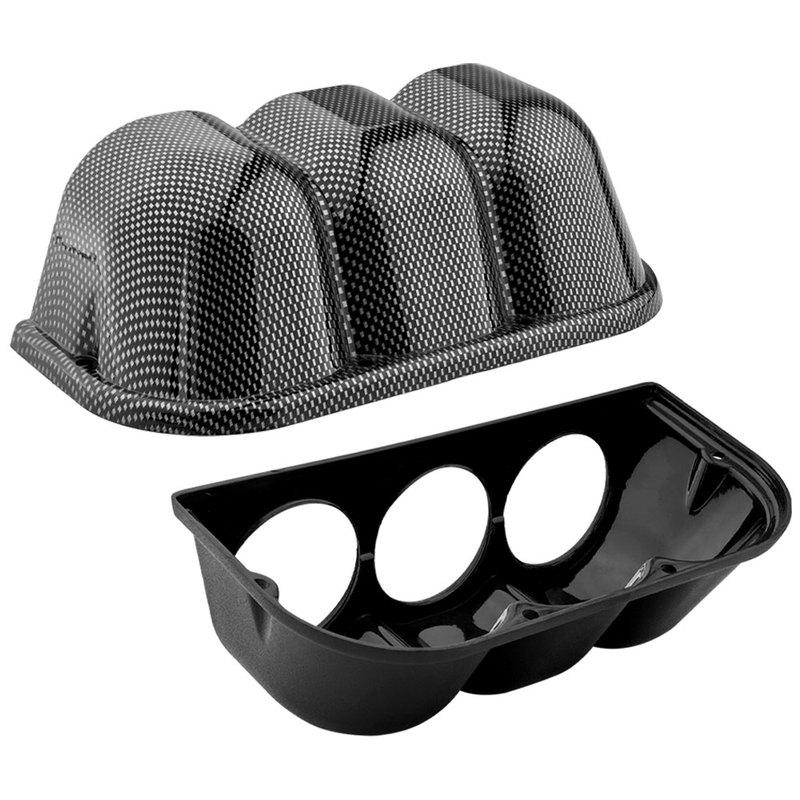 Universal 60mm/52mm Car Gauge Pod 3 hole Meter Holder for Left/Right Hand Drive – Matte/Shiny Carbon Black