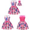 Vestido de Princesa Lilo e Stitch para Meninas com Laço de Borboleta Mistura de Algodão para Usar na Primavera Outono