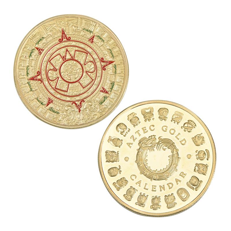 Maya Metal Commemorative Badge Gift Box Collection Commemorative Coins Display Anniversary Celebration Gift