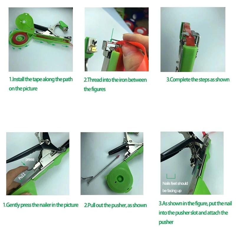 Gardening Tools Portable Plant Hand Tying Tape Tool Machine Stem Branch Binding Tools For Vegetables Grapes Vines Tapener