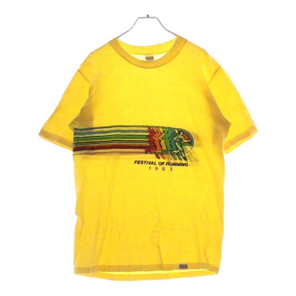 VINTAGE Crazy Shirts 1983 Festival Running Crew Neck Cotton Short Sleeve Used 97 Unisex T-Shirt