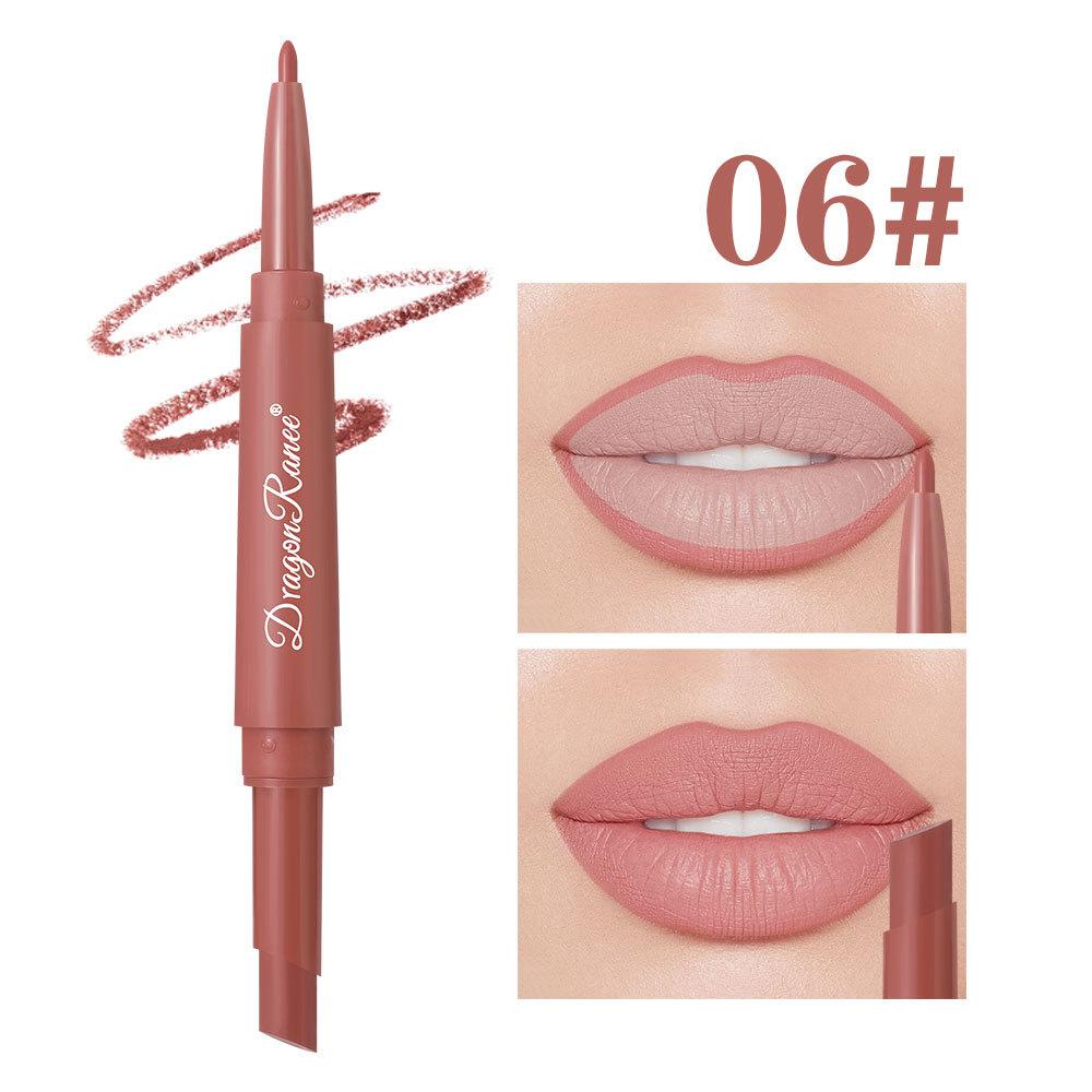 Dual Ended Lip Liner and Lipstick Pencil Retractable Design Long Lasting Smooth Application Waterproof Formula Suitable for Daily Use