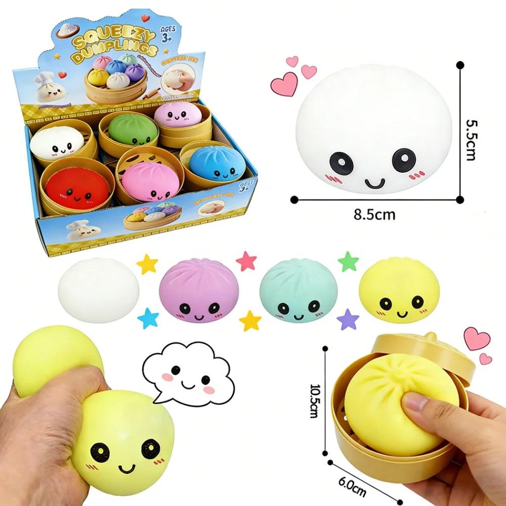 Simulation Baozi Squeeze Toy Steamed Stuffed Bun Slow Rebound Soft Pinch Decompression Squishy Toy Stress Release Toy
