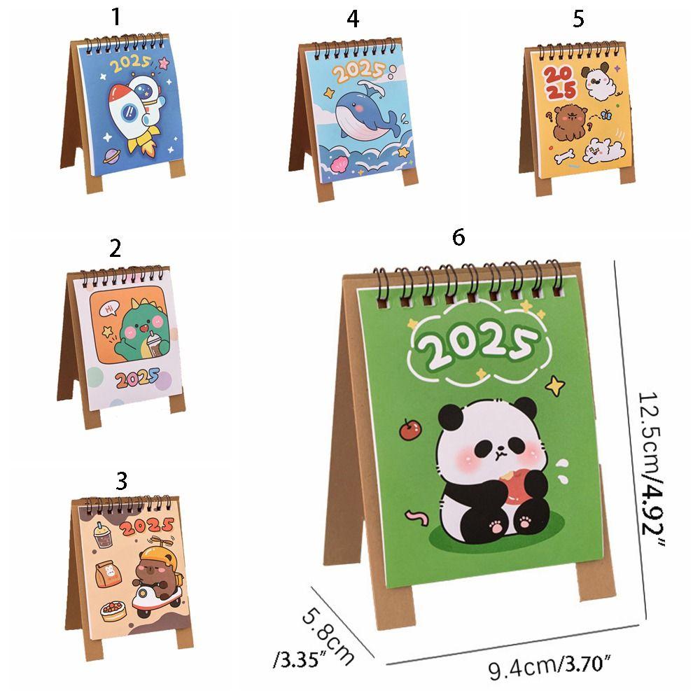 4Pcs/set Page Flipping Design 2025 Calendar Cute Desktop Calendar Ornament Mini Calendar  Students
