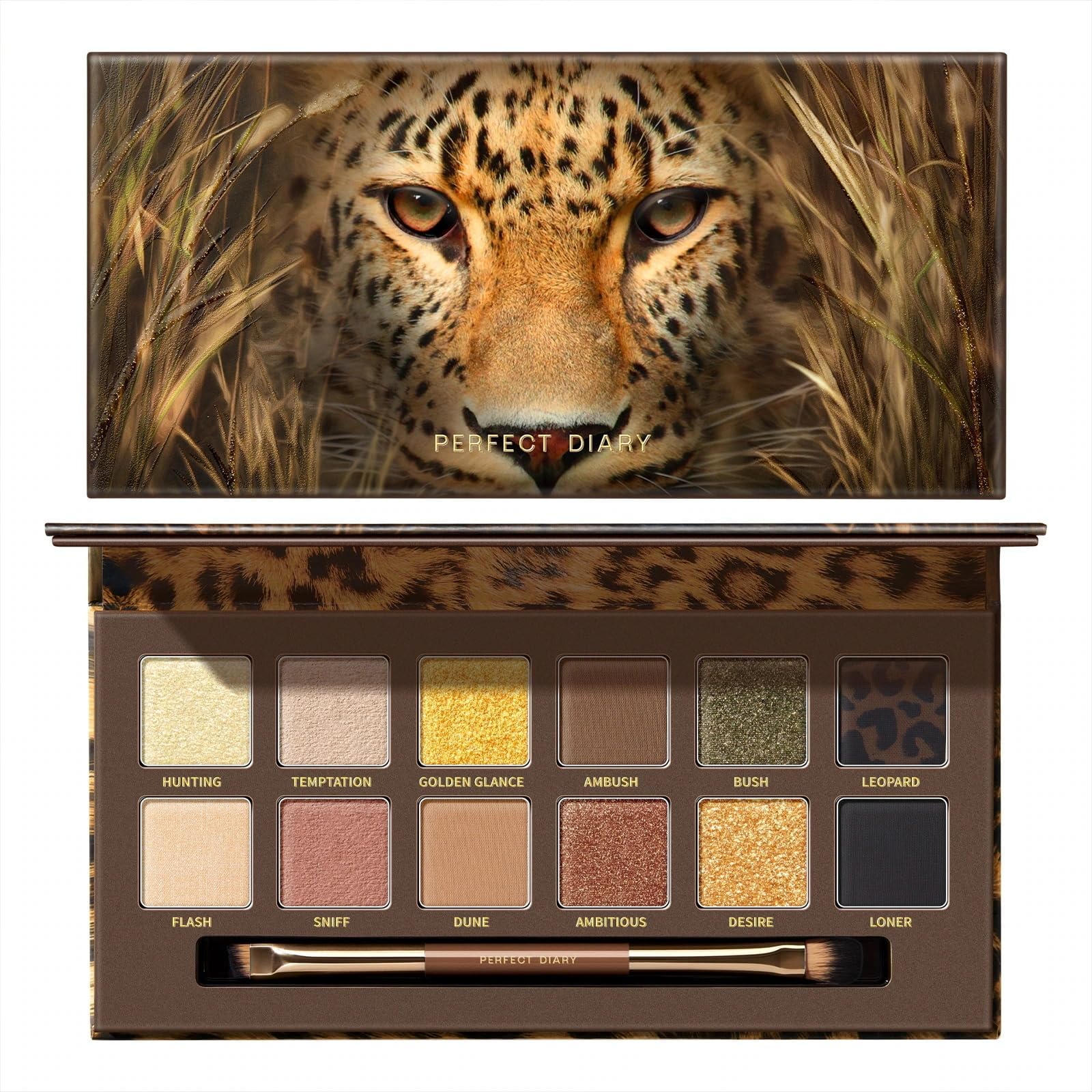 

PERFECT DIARY Animal Eyeshadow Palette x 12 (1.2g colors) (Gold) золотий