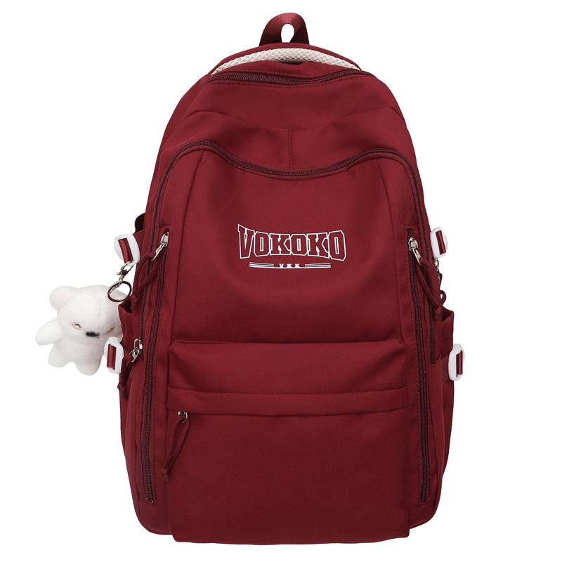 

Men s Backpack Women s Large Capacity Schoolbag Middle School Student Schoolbag червоний