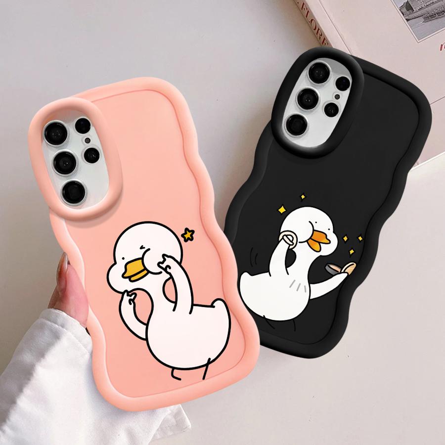 Soft Phone Cover Case for Samsung Galaxy A26 S20 FE S22 Ultra S23 Plus A25 S21 S25 S24 A24 A36 A35 A34 A54 A55 Cartoon Duck