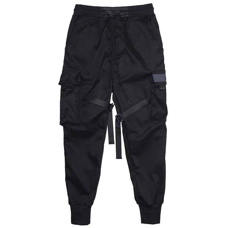 Men Ribbons Color Block Black Pocket 