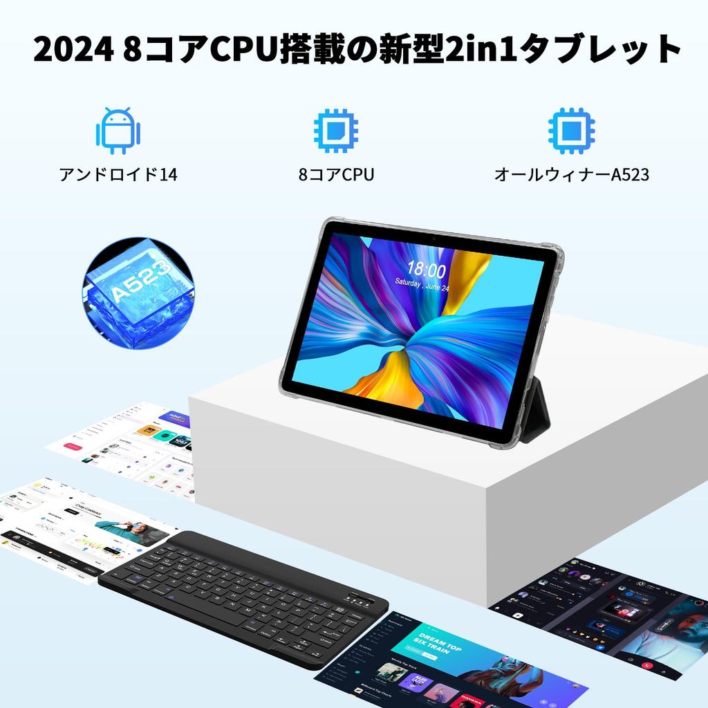 VASOUN TAB11 Android 14 Tablet with 8GB RAM 4GB 128GB RAM 1TB WiFi Widevine 8000mAh Storage 5G WiFi 6 BT IPS Tablet with Protective and Stylus 10-inch